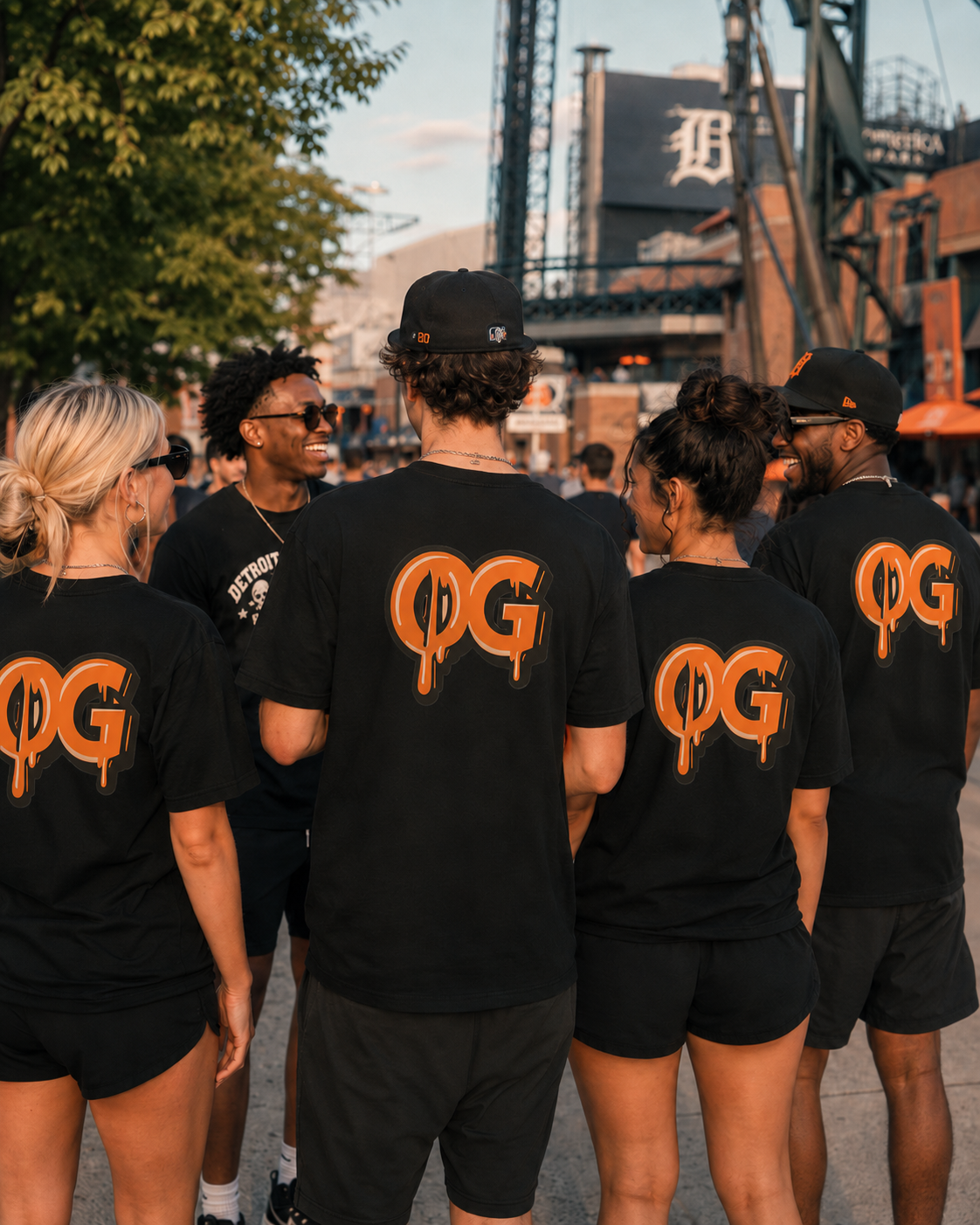 Men’s OG Drip Tee – Motor City Navy & Orange Edition