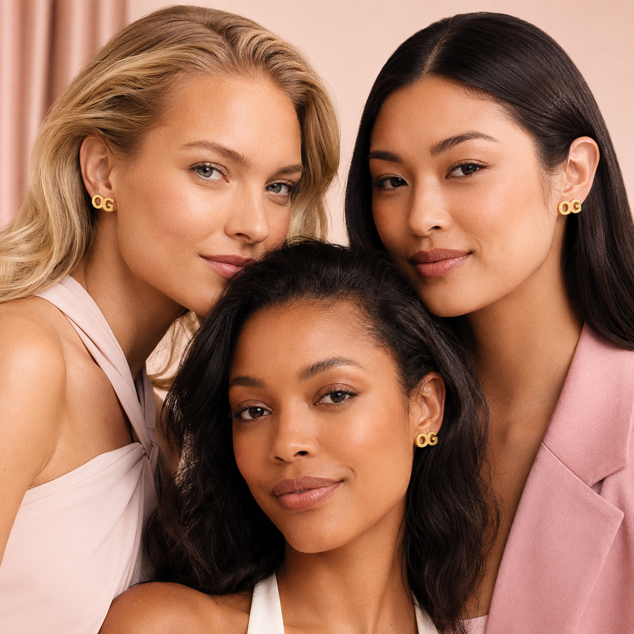Ladies OG Signature Stud Earrings — 14K Gold Plated