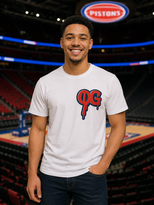 Men’s OG Blue & Red Drip Tee – Motor City Edition