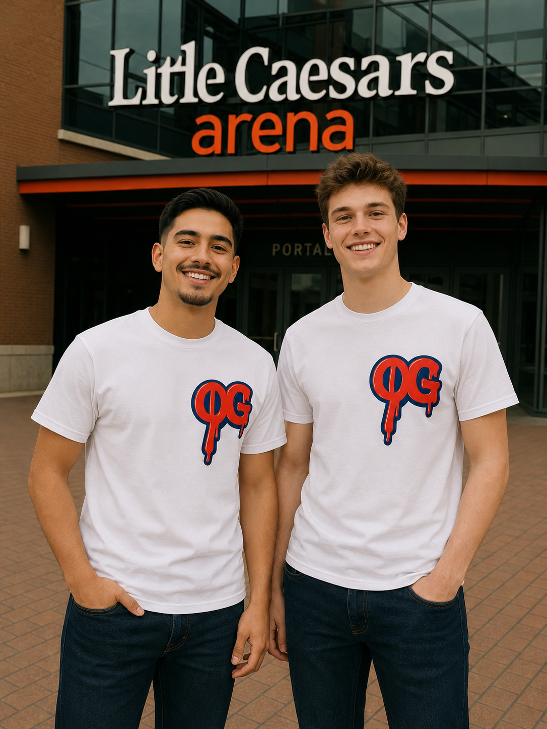 Men’s OG Blue & Red Drip Tee – Motor City Edition