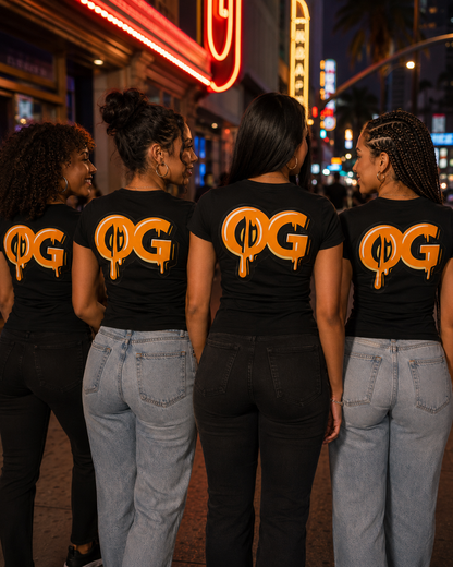 Women’s OG Drip Tee – Motor City Navy & Orange Edition