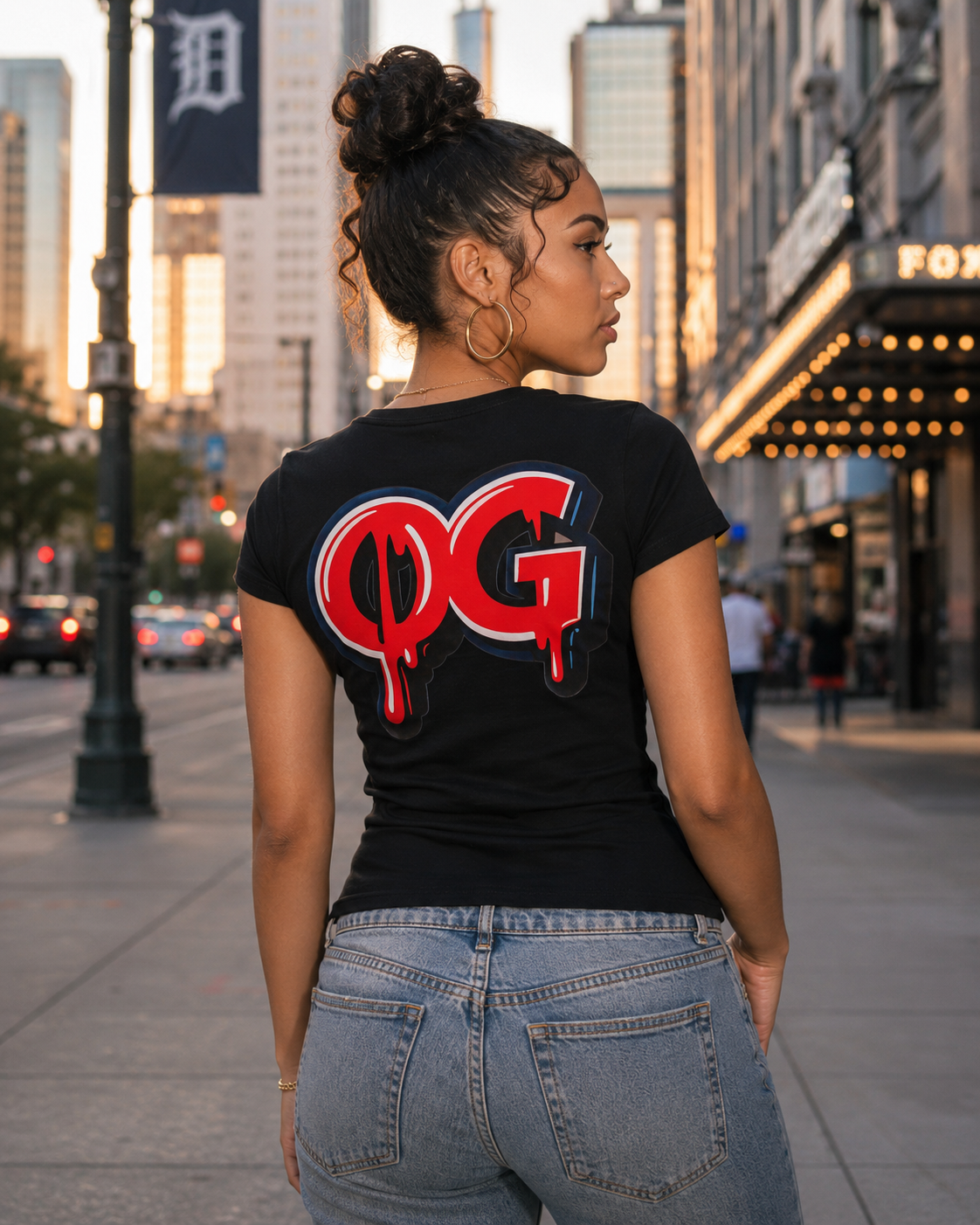 Women’s OG Drip Tee – Motor City Red & Blue Edition