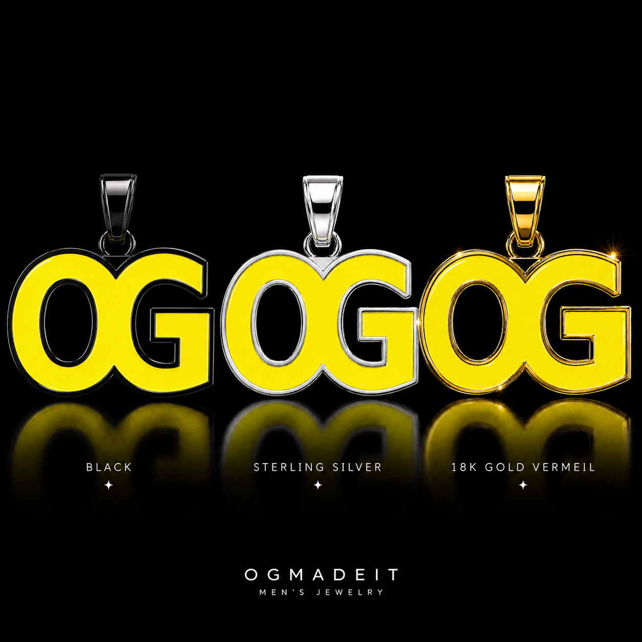 Men’s OG Chain — Black, Sterling Silver & 18K Gold Vermeil