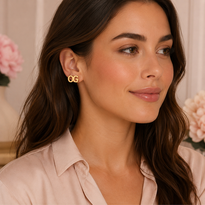 Ladies OG Signature Stud Earrings — 14K Gold Plated