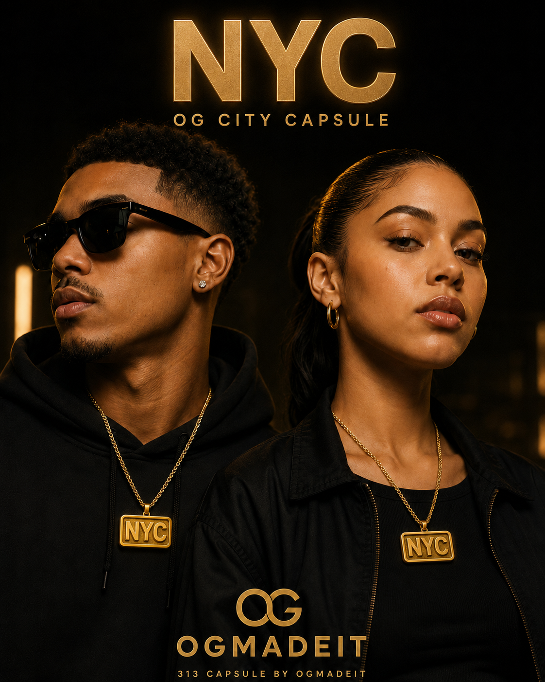 NYC OG City Capsule Gold Pendant Necklace