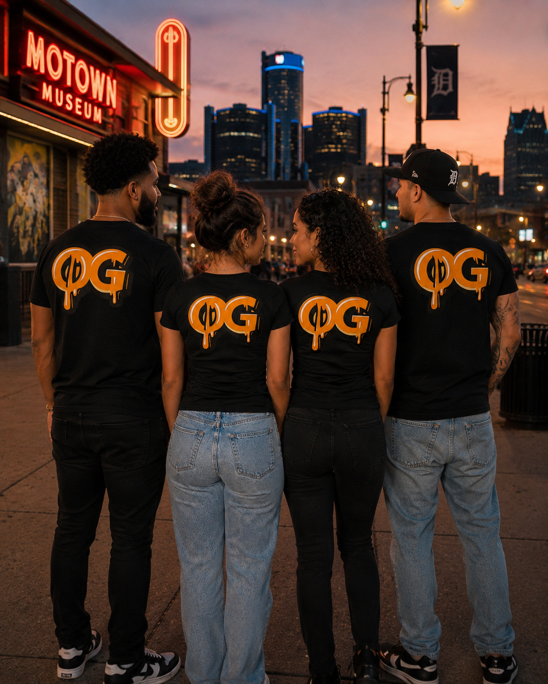 Men’s OG Drip Tee – Motor City Navy & Orange Edition