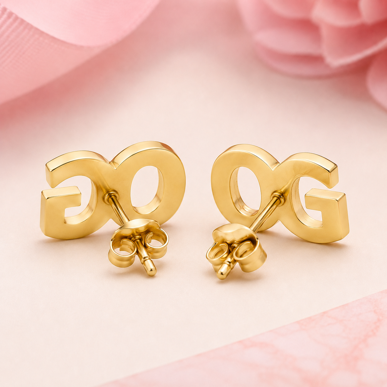 Ladies OG Signature Stud Earrings — 14K Gold Plated