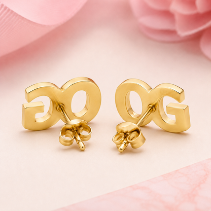 Ladies OG Signature Stud Earrings — 14K Gold Plated