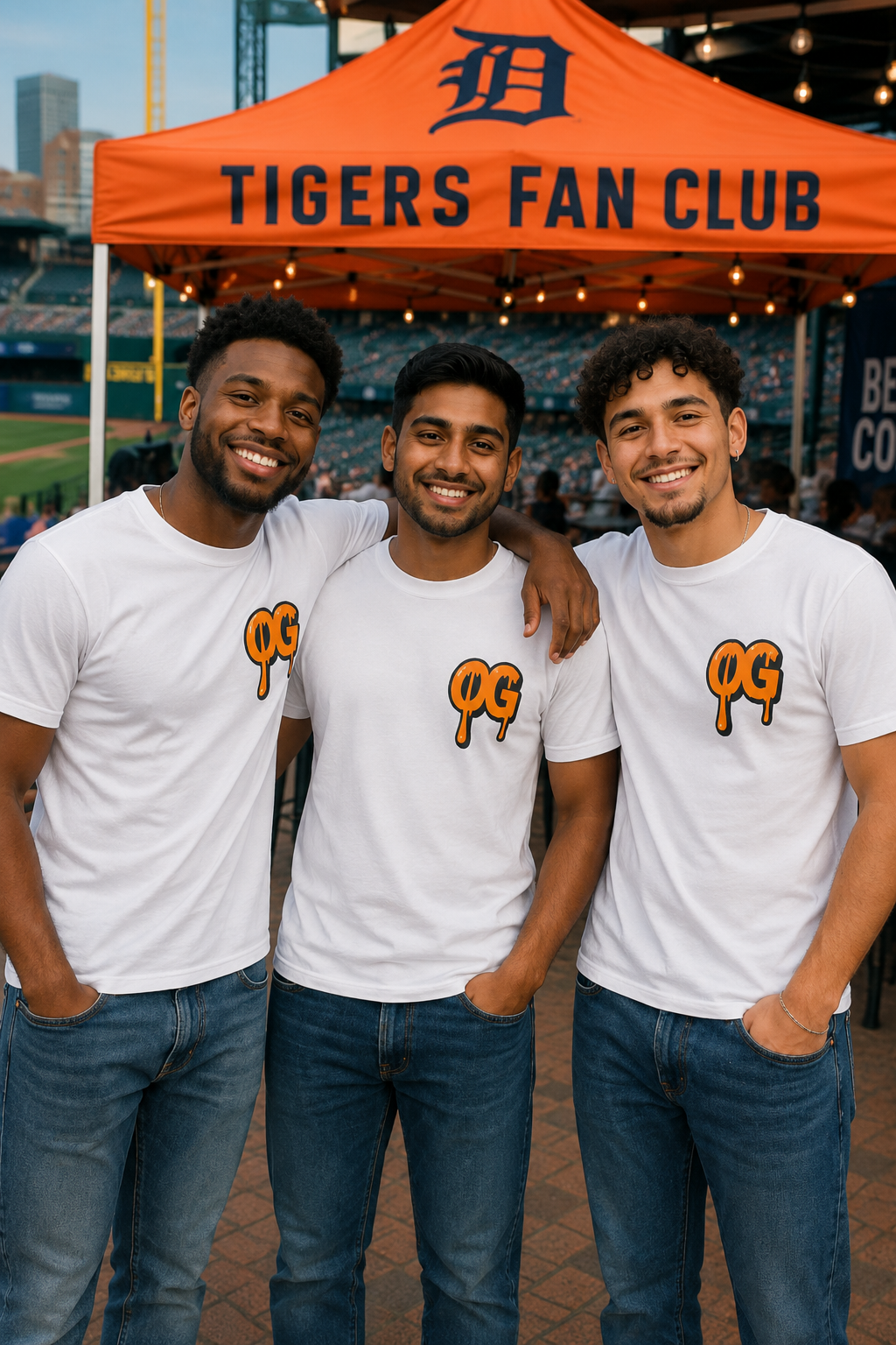 Men’s OG Navy & Orange Drip Tee – Motor City Orange Edition